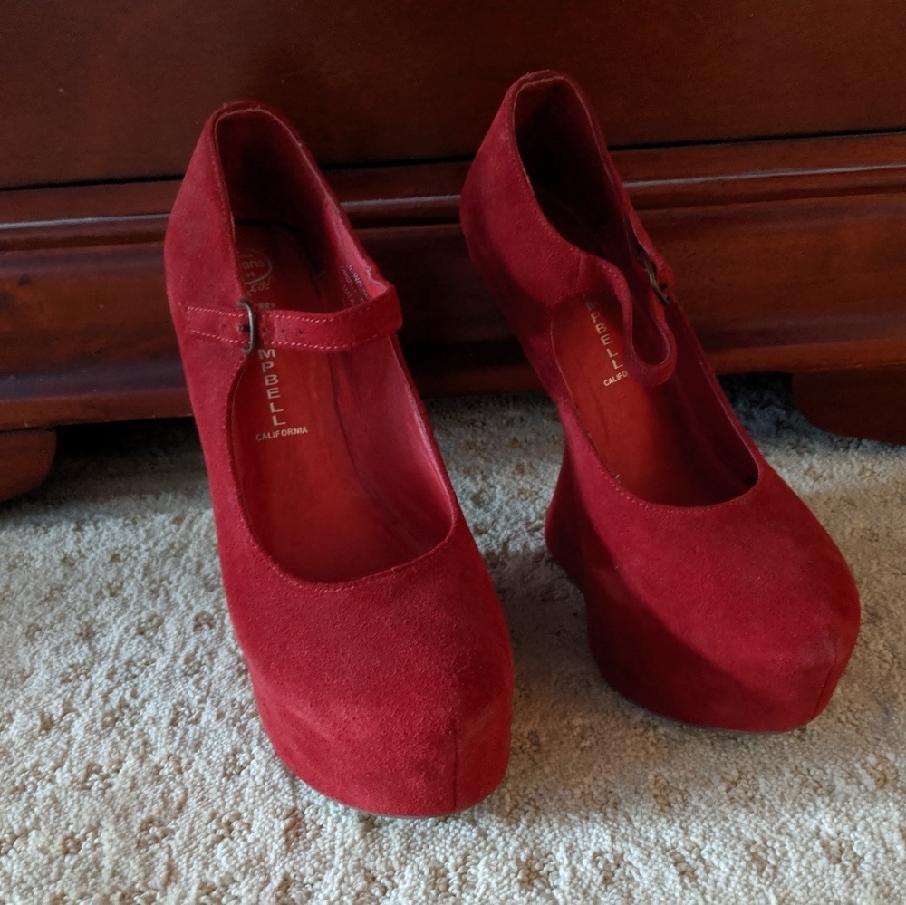 Jeffrey Campbell Lil-Walker red heelless
